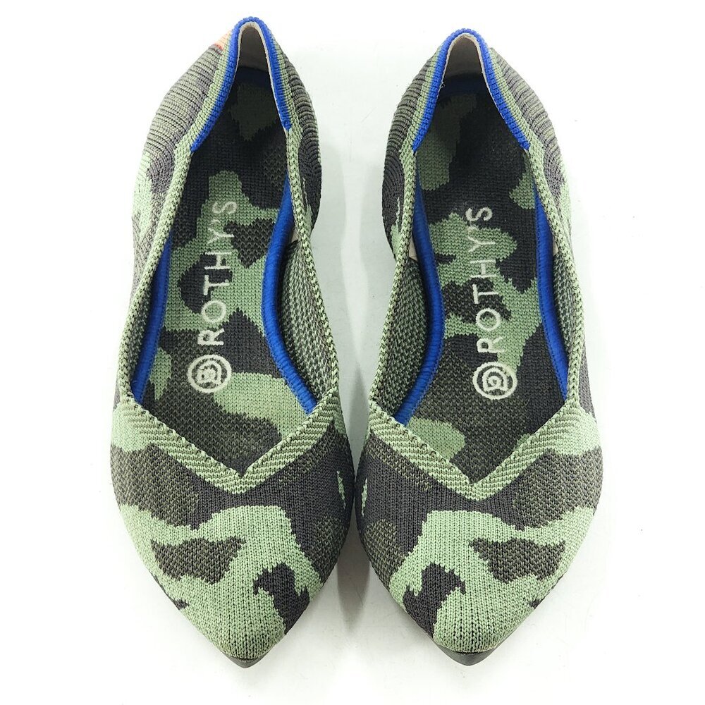 ROTHY'S The Point Green Camo Flats